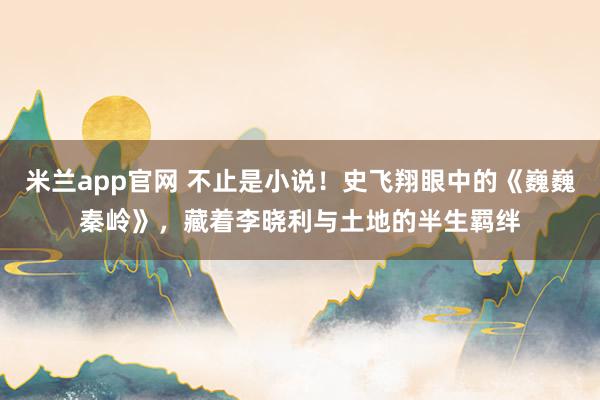 米兰app官网 不止是小说！史飞翔眼中的《巍巍秦岭》，藏着李晓利与土地的半生羁绊