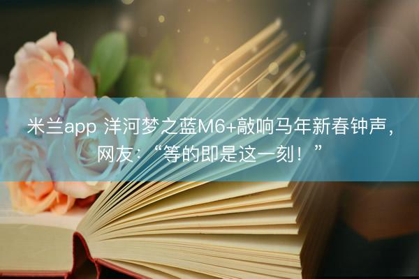 米兰app 洋河梦之蓝M6+敲响马年新春钟声，网友：“等的即是这一刻！”